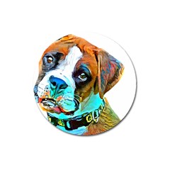 Boxer Dog Art T- Shirt Boxer Dog Art T- Shirt Magnet 3  (round) by JamesGoode