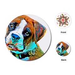 Boxer Dog Art T- Shirt Boxer Dog Art T- Shirt Playing Cards Single Design (round) by JamesGoode