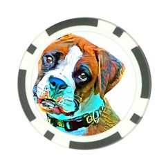 Boxer Dog Art T- Shirt Boxer Dog Art T- Shirt Poker Chip Card Guard by JamesGoode