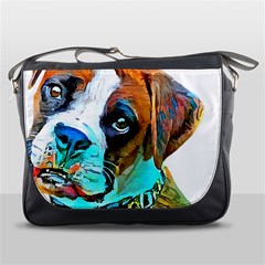 Boxer Dog Art T- Shirt Boxer Dog Art T- Shirt Messenger Bag by JamesGoode