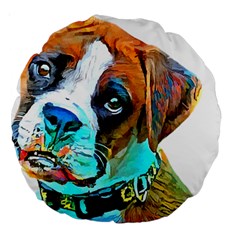 Boxer Dog Art T- Shirt Boxer Dog Art T- Shirt Large 18  Premium Round Cushions