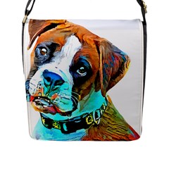 Boxer Dog Art T- Shirt Boxer Dog Art T- Shirt Flap Closure Messenger Bag (l) by JamesGoode