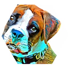 Boxer Dog Art T- Shirt Boxer Dog Art T- Shirt Wooden Puzzle Hexagon