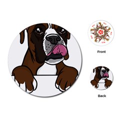 Boxer Dog T- Shirt Boxer T- Shirt Playing Cards Single Design (round)