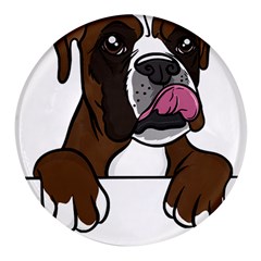 Boxer Dog T- Shirt Boxer T- Shirt Round Glass Fridge Magnet (4 Pack) by JamesGoode