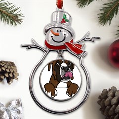 Boxer Dog T- Shirt Boxer T- Shirt Metal Snowman Ornament