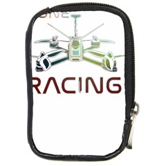 Drone Racing Gift T- Shirt Distressed F P V Drone Racing Drone Racer Pilot Pattern T- Shirt (1) Compact Camera Leather Case by ZUXUMI