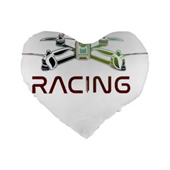 Drone Racing Gift T- Shirt Distressed F P V Drone Racing Drone Racer Pilot Pattern T- Shirt (1) Standard 16  Premium Flano Heart Shape Cushions by ZUXUMI