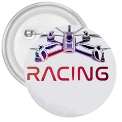 Drone Racing Gift T- Shirt Distressed F P V Drone Racing Drone Racer Pilot Pattern T- Shirt (2) 3  Buttons by ZUXUMI