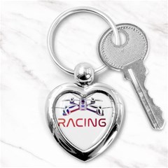 Drone Racing Gift T- Shirt Distressed F P V Drone Racing Drone Racer Pilot Pattern T- Shirt (2) Key Chain (heart) by ZUXUMI