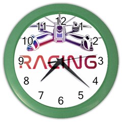 Drone Racing Gift T- Shirt Distressed F P V Drone Racing Drone Racer Pilot Pattern T- Shirt (2) Color Wall Clock by ZUXUMI