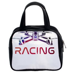 Drone Racing Gift T- Shirt Distressed F P V Drone Racing Drone Racer Pilot Pattern T- Shirt (2) Classic Handbag (two Sides) by ZUXUMI