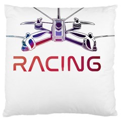 Drone Racing Gift T- Shirt Distressed F P V Drone Racing Drone Racer Pilot Pattern T- Shirt (2) Standard Premium Plush Fleece Cushion Case (two Sides) by ZUXUMI