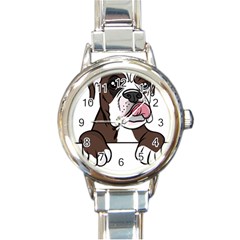 Boxer Dog T- Shirt Tri Colored Boxer T- Shirt Round Italian Charm Watch