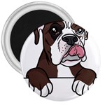 Boxer Dog T- Shirt Tri Colored Boxer T- Shirt 3  Magnets Front