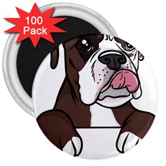 Boxer Dog T- Shirt Tri Colored Boxer T- Shirt 3  Magnets (100 Pack)