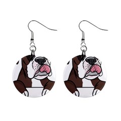 Boxer Dog T- Shirt Tri Colored Boxer T- Shirt Mini Button Earrings