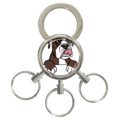 Boxer Dog T- Shirt Tri Colored Boxer T- Shirt 3-ring Key Chain