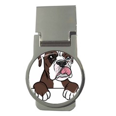 Boxer Dog T- Shirt Tri Colored Boxer T- Shirt Money Clips (round)  by JamesGoode