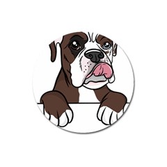 Boxer Dog T- Shirt Tri Colored Boxer T- Shirt Magnet 3  (round)