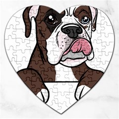 Boxer Dog T- Shirt Tri Colored Boxer T- Shirt Jigsaw Puzzle (heart)