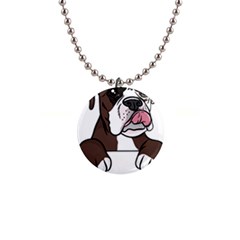 Boxer Dog T- Shirt Tri Colored Boxer T- Shirt 1  Button Necklace