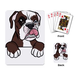 Boxer Dog T- Shirt Tri Colored Boxer T- Shirt Playing Cards Single Design (rectangle)