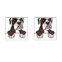 Boxer Dog T- Shirt Tri Colored Boxer T- Shirt Cufflinks (square) by JamesGoode