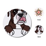 Boxer Dog T- Shirt Tri Colored Boxer T- Shirt Playing Cards Single Design (Round) Front