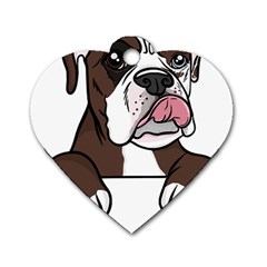 Boxer Dog T- Shirt Tri Colored Boxer T- Shirt Dog Tag Heart (two Sides)