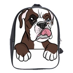 Boxer Dog T- Shirt Tri Colored Boxer T- Shirt School Bag (large) by JamesGoode