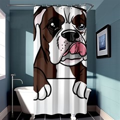 Boxer Dog T- Shirt Tri Colored Boxer T- Shirt Shower Curtain 36  X 72  (stall) 