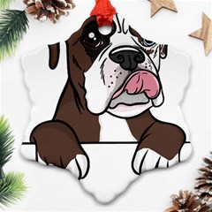 Boxer Dog T- Shirt Tri Colored Boxer T- Shirt Ornament (snowflake)