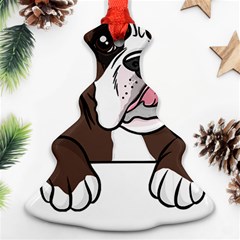 Boxer Dog T- Shirt Tri Colored Boxer T- Shirt Christmas Tree Ornament (two Sides)