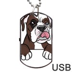 Boxer Dog T- Shirt Tri Colored Boxer T- Shirt Dog Tag USB Flash (Two Sides) Front