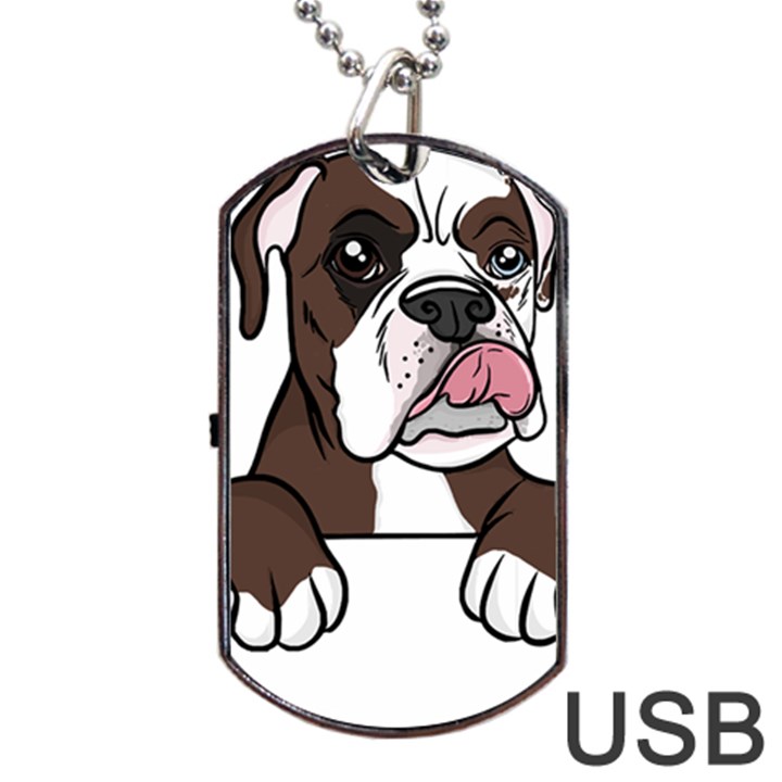 Boxer Dog T- Shirt Tri Colored Boxer T- Shirt Dog Tag USB Flash (Two Sides)