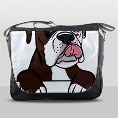 Boxer Dog T- Shirt Tri Colored Boxer T- Shirt Messenger Bag by JamesGoode