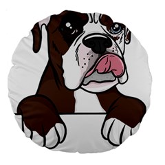 Boxer Dog T- Shirt Tri Colored Boxer T- Shirt Large 18  Premium Round Cushions by JamesGoode