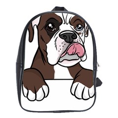 Boxer Dog T- Shirt Tri Colored Boxer T- Shirt School Bag (xl) by JamesGoode