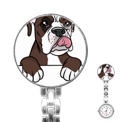 Boxer Dog T- Shirt Tri Colored Boxer T- Shirt Stainless Steel Nurses Watch