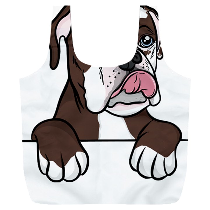 Boxer Dog T- Shirt Tri Colored Boxer T- Shirt Full Print Recycle Bag (XXXL)