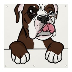 Boxer Dog T- Shirt Tri Colored Boxer T- Shirt Banner And Sign 3  X 3 