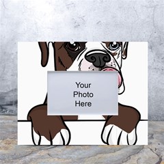 Boxer Dog T- Shirt Tri Colored Boxer T- Shirt White Tabletop Photo Frame 4 x6  by JamesGoode