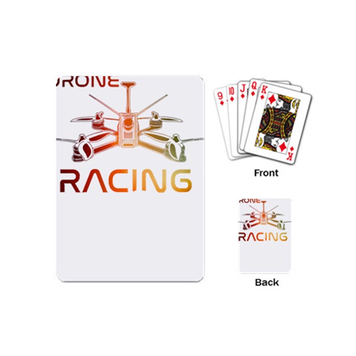 Drone Racing Gift T- Shirt Distressed F P V Drone Racing Drone Racer Pilot Pattern T- Shirt Playing Cards Single Design (Mini)