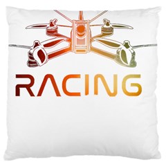 Drone Racing Gift T- Shirt Distressed F P V Drone Racing Drone Racer Pilot Pattern T- Shirt Large Cushion Case (one Side) by ZUXUMI