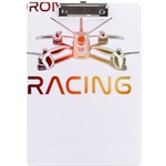 Drone Racing Gift T- Shirt Distressed F P V Drone Racing Drone Racer Pilot Pattern T- Shirt A4 Acrylic Clipboard Front