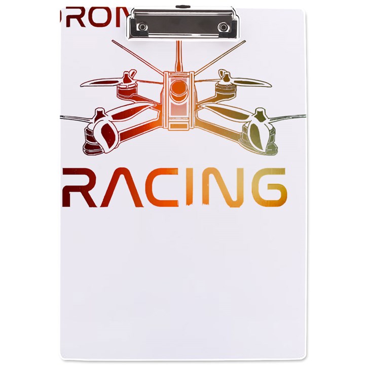 Drone Racing Gift T- Shirt Distressed F P V Drone Racing Drone Racer Pilot Pattern T- Shirt A4 Acrylic Clipboard