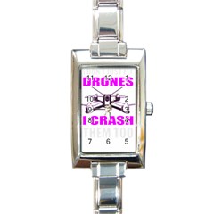 Drone Racing Gift T- Shirt Distressed F P V Race Drone Racing Drone Racer Pattern Quote T- Shirt (2) Rectangle Italian Charm Watch