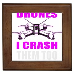 Drone Racing Gift T- Shirt Distressed F P V Race Drone Racing Drone Racer Pattern Quote T- Shirt (2) Framed Tile