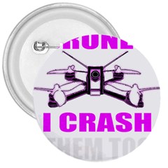 Drone Racing Gift T- Shirt Distressed F P V Race Drone Racing Drone Racer Pattern Quote T- Shirt (2) 3  Buttons